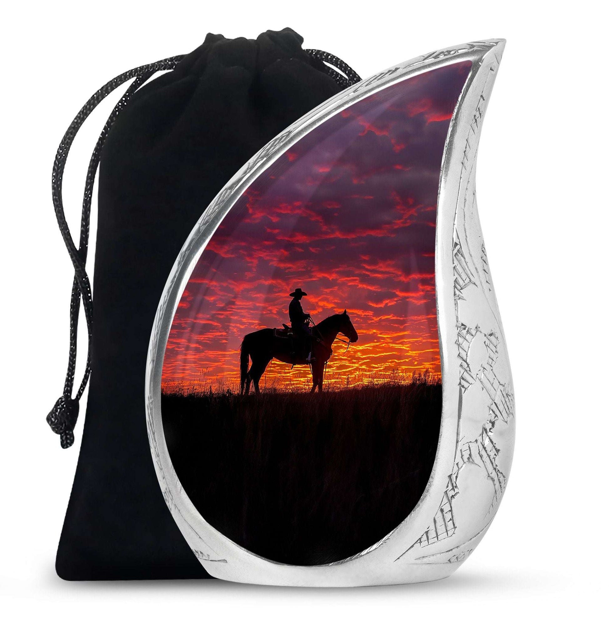 Cowboy Theme Large Urn 10 Inch