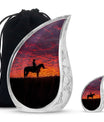 Cowboy Theme Large Urn With 1 Keepsake Urn