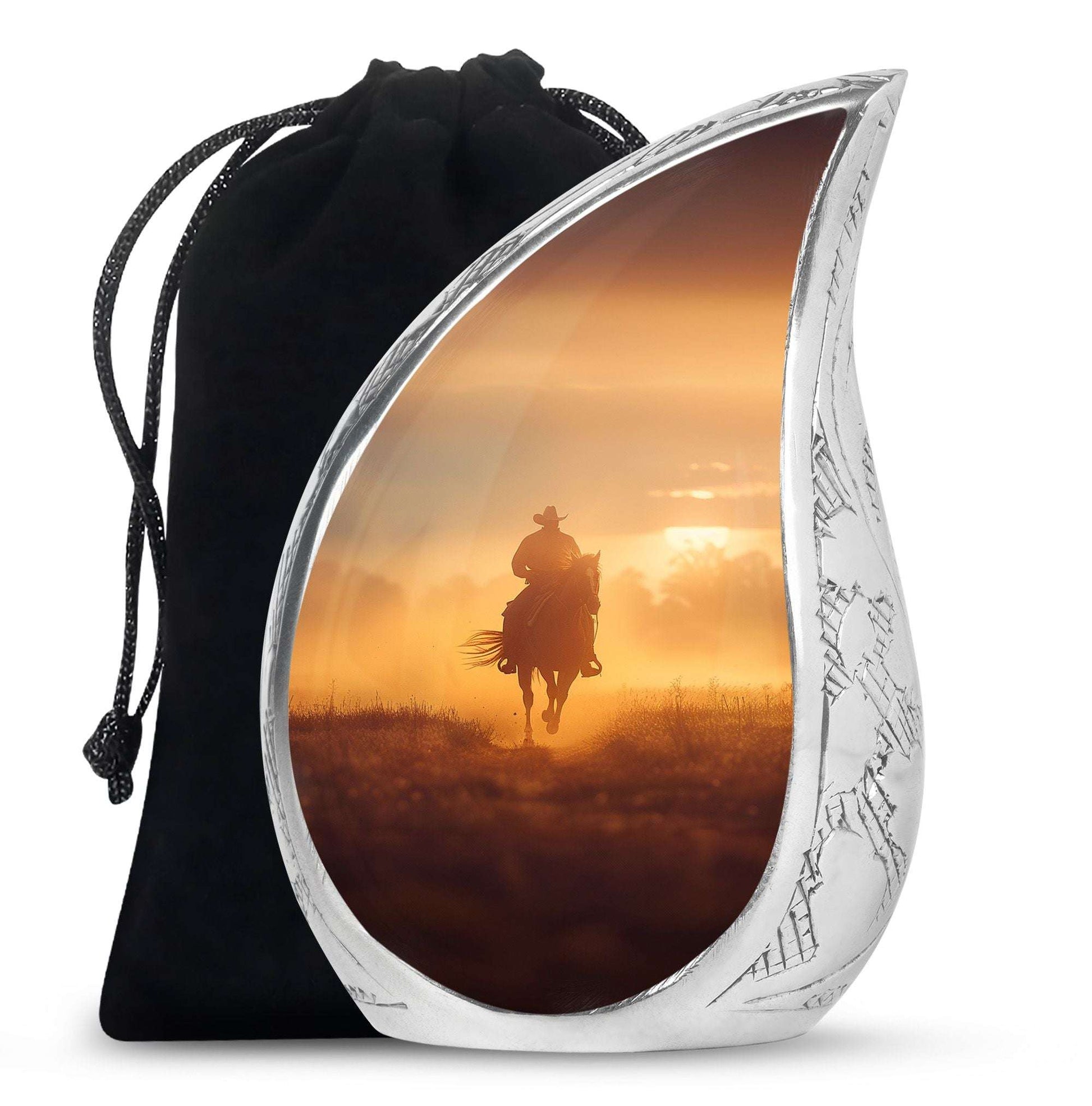 Cowboy Theme Large Urn 10 Inch