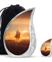 Cowboy Theme Large Urn With 1 Keepsake Urn