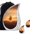 Cowboy Theme Large Urn With 2 Keepsake Urn