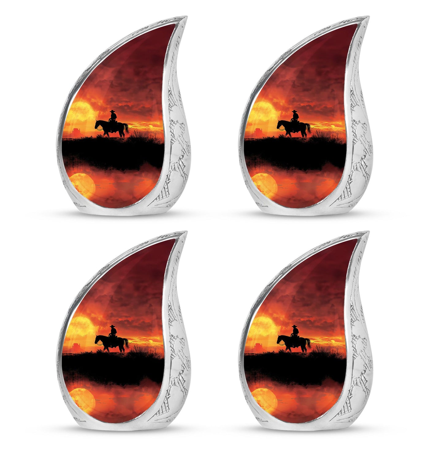 Cowboy Theme 3 Inch Keepsake Pack of 4