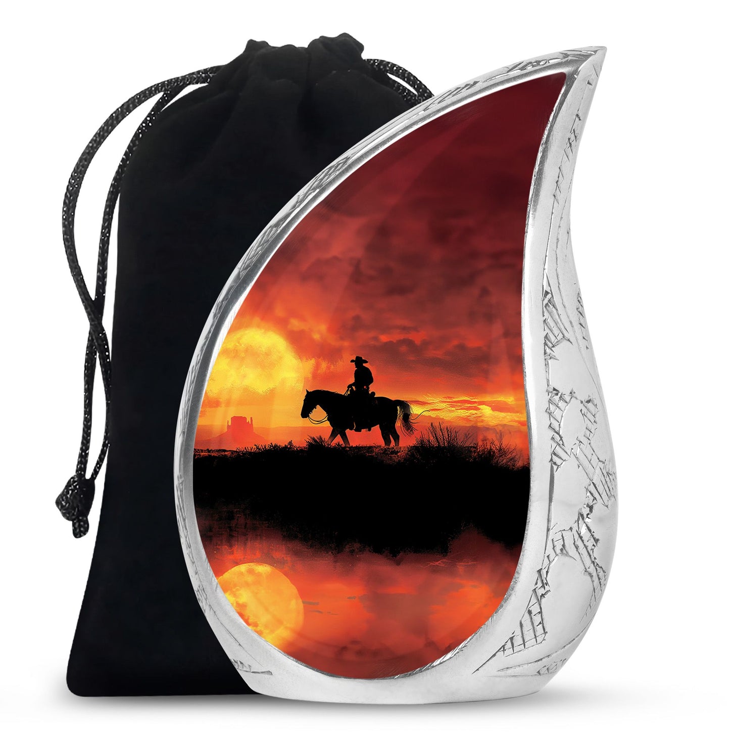 Cowboy Theme Large Urn 10 Inch