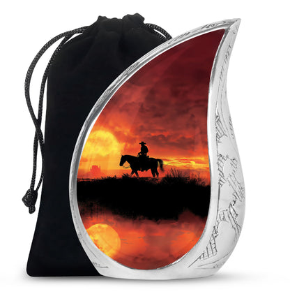 Cowboy Theme Large Urn 10 Inch