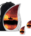 Cowboy Theme Large Urn With 2 Keepsake Urn
