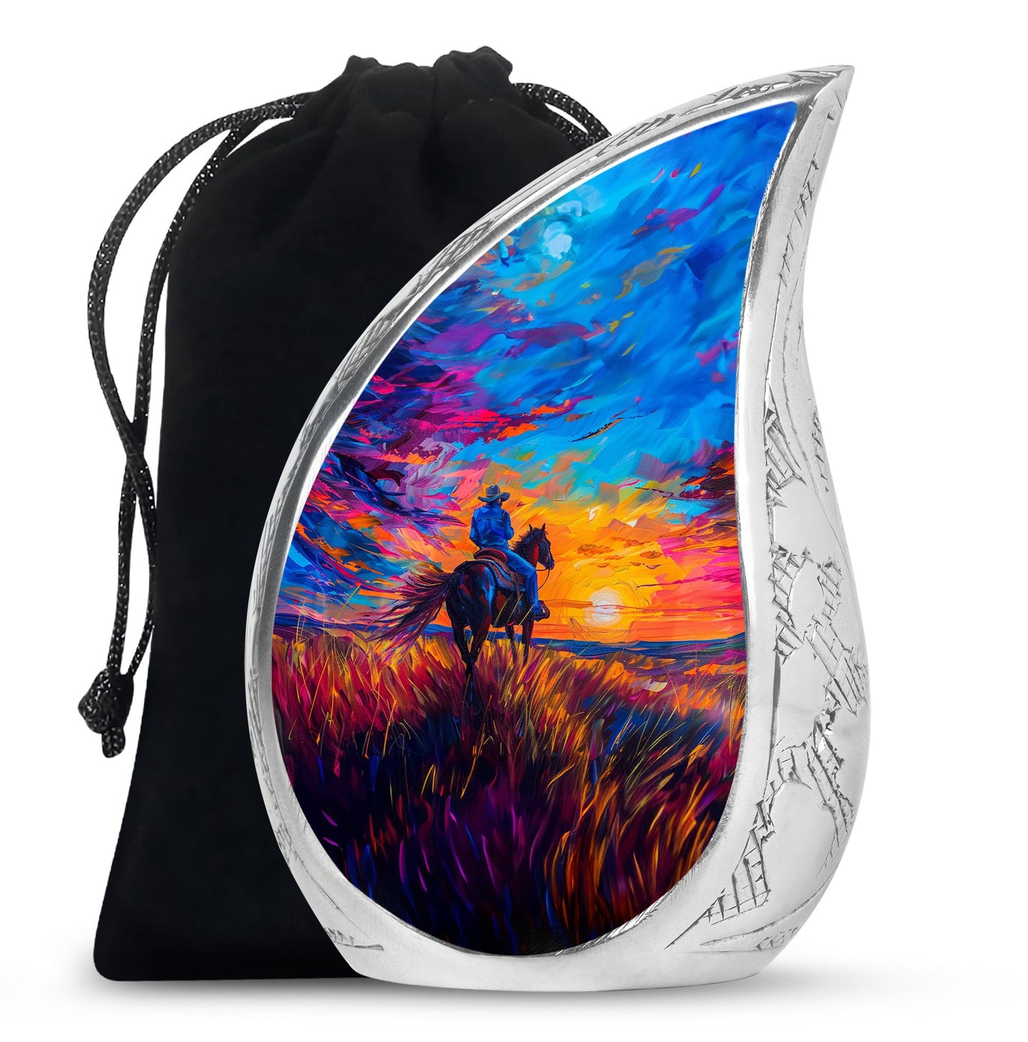 Cowboy Theme Large Urn 10 Inch