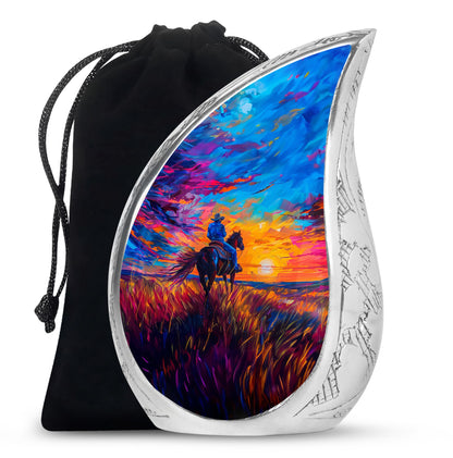 Cowboy Theme Large Urn 10 Inch
