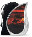 Large Cowboy Cremation Urn for Adult Ashes - Red Cowboy Cremation Keepsakes For Ashes