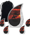 Cowboy Theme Large Urn With 4 Keepsake Urn