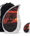Cowboy Theme Large Urn With 1 Keepsake Urn