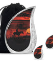 Cowboy Theme Large Urn With 2 Keepsake Urn