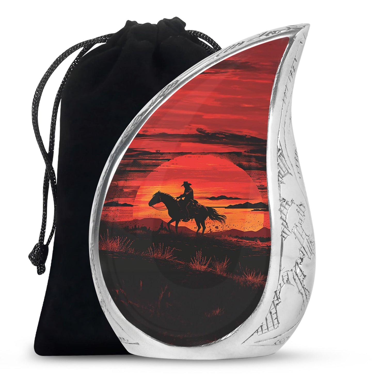 Cowboy Theme Large Urn 10 Inch