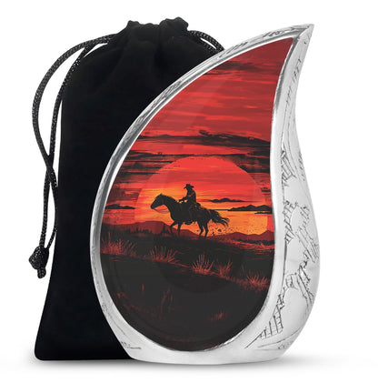 Cowboy Theme Large Urn 10 Inch
