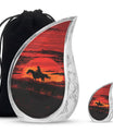 Cowboy Theme Large Urn With 1 Keepsake Urn