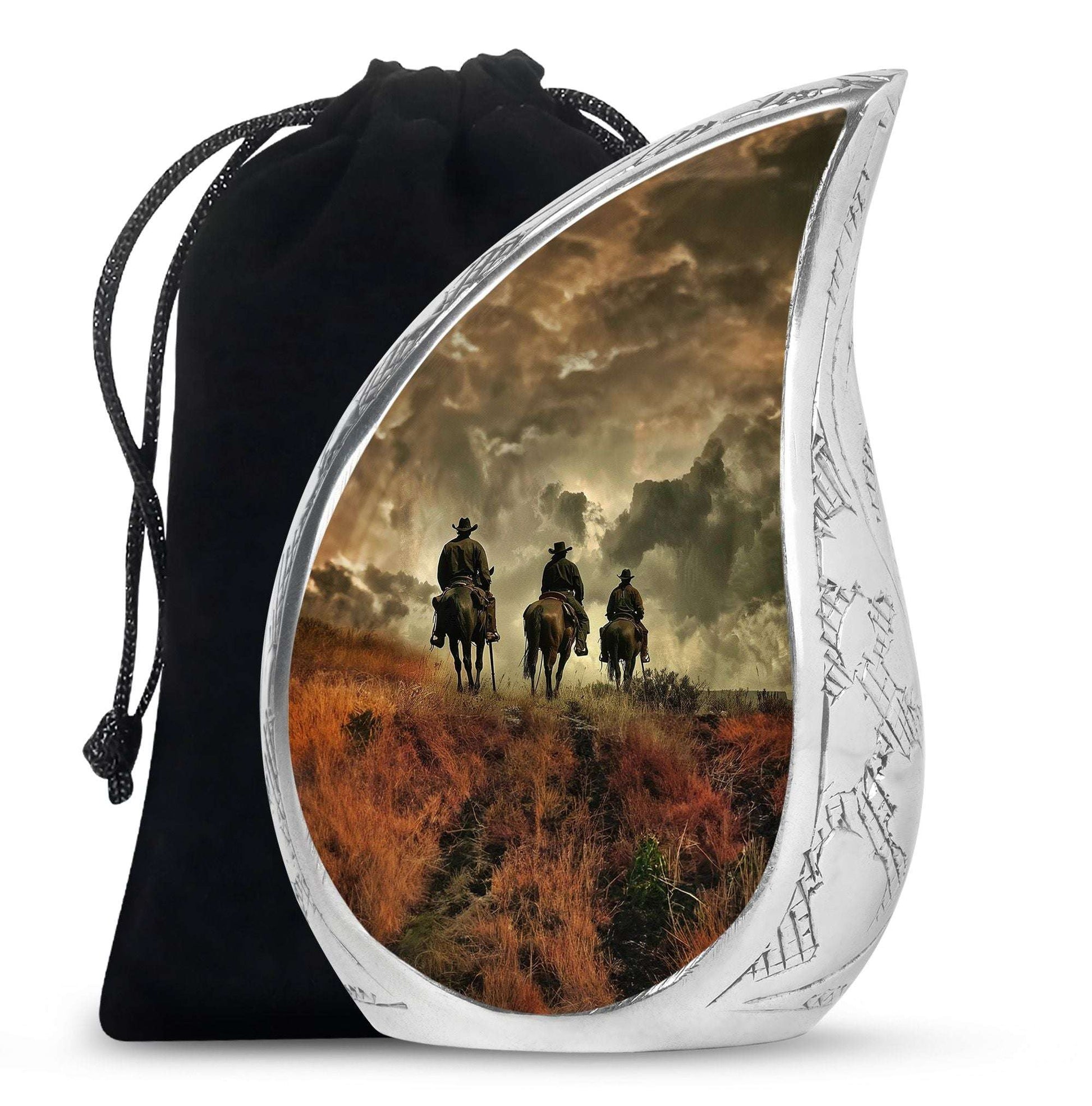 Cowboy Theme Large Urn 10 Inch