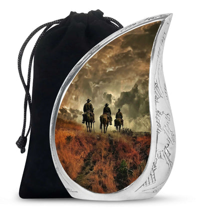 Cowboy Theme Large Urn 10 Inch