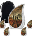 Cowboy Theme Large Urn With 4 Keepsake Urn