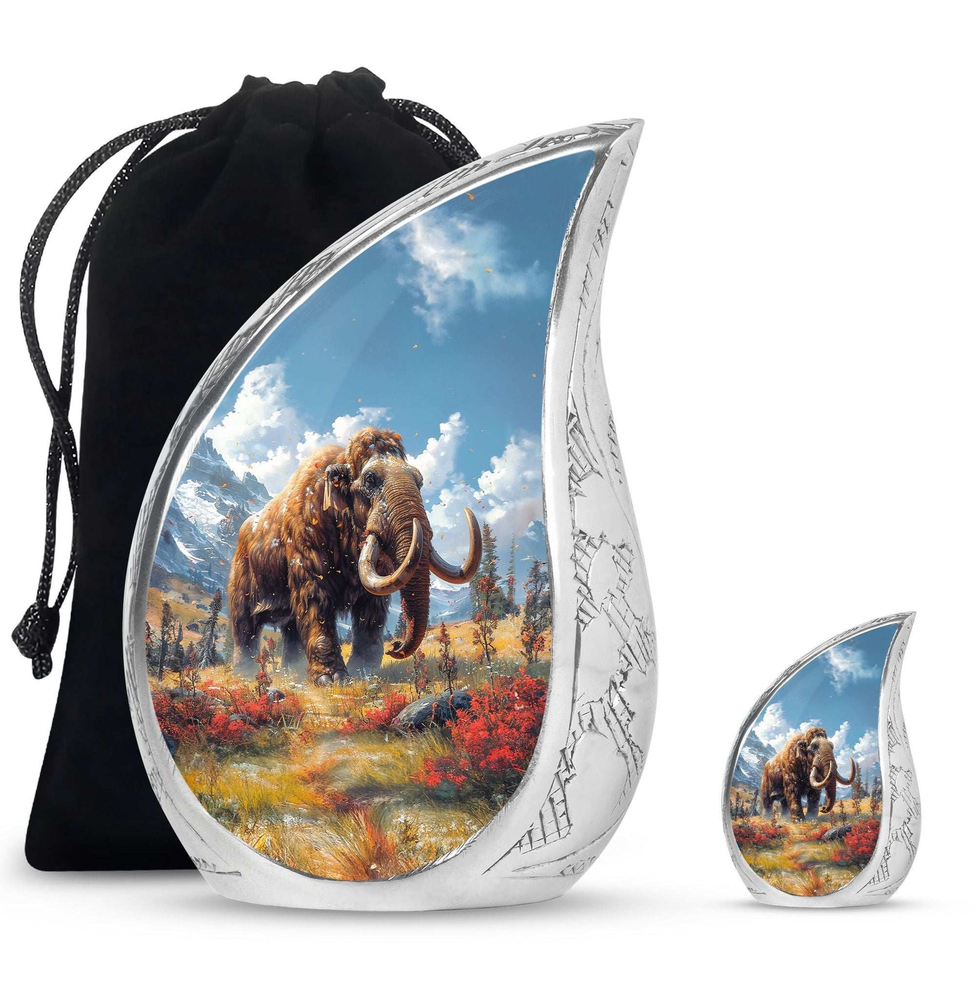 Mamoth Theme Large Urn With 1 Keepsake Urn