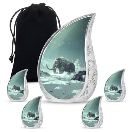 Mamoth Theme Large Urn With 4 Keepsake Urn