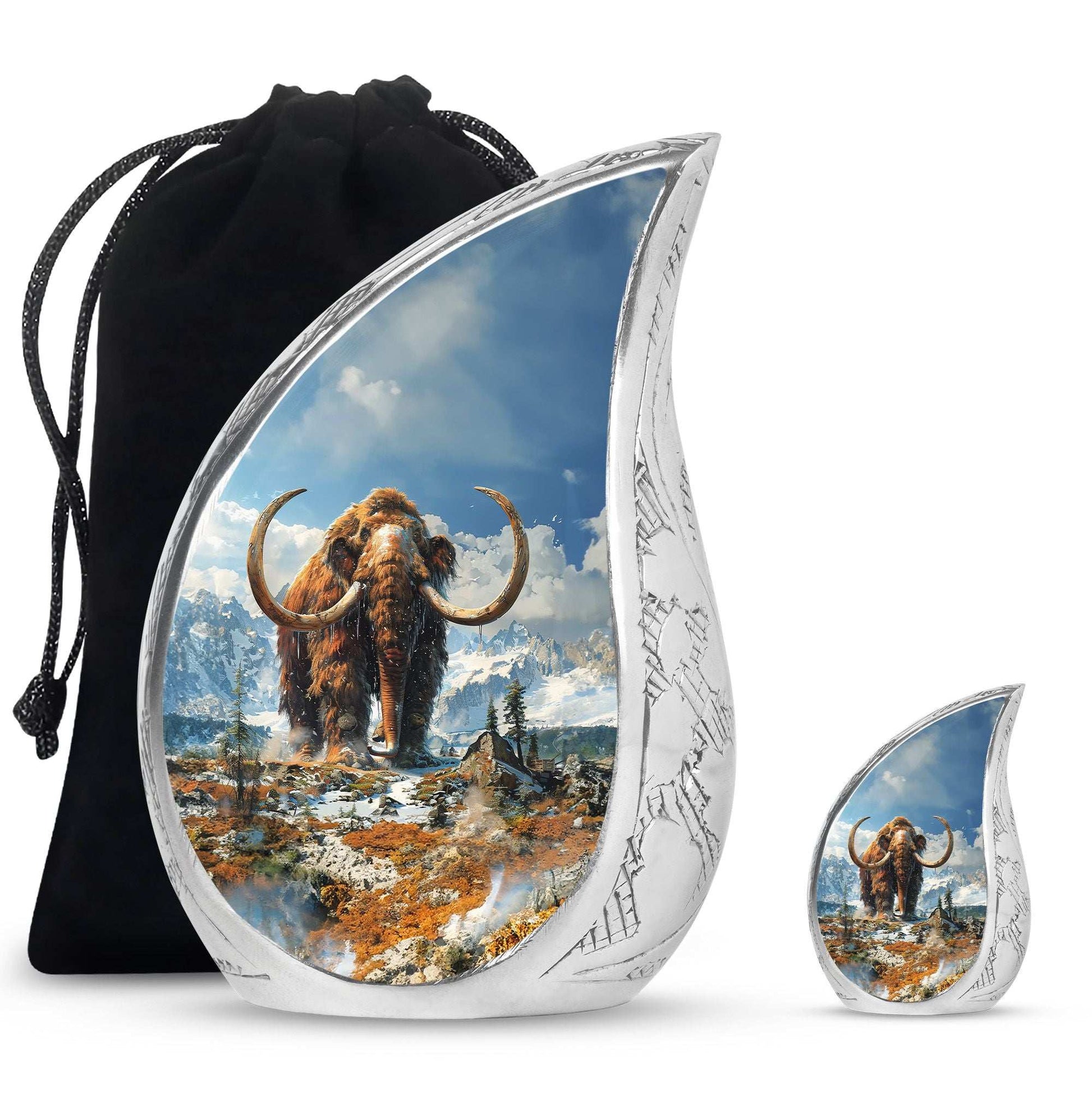 Mamoth Theme Large Urn With 1 Keepsake Urn
