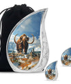 Mamoth Theme Large Urn With 2 Keepsake Urn