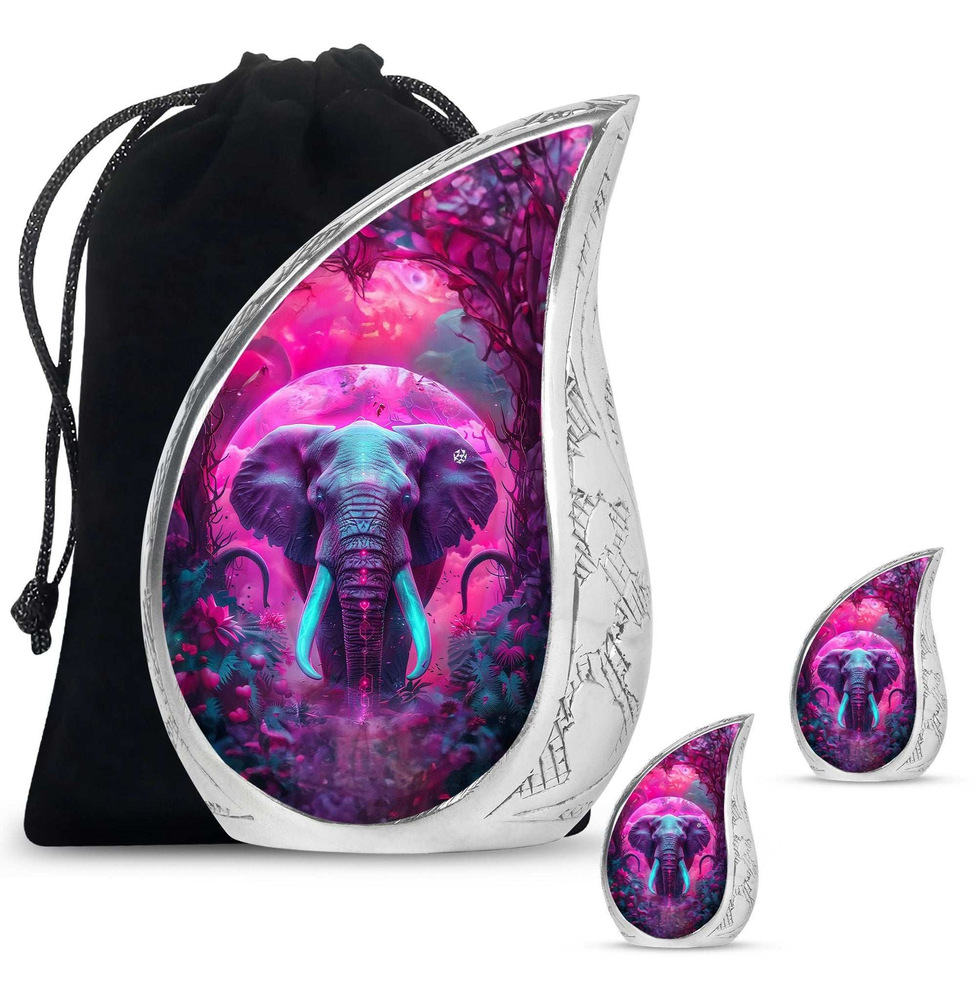 Mamoth Theme Large Urn With 2 Keepsake Urn