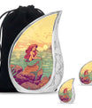 Mermaid Theme Large Urn With 2 Keepsake Urn