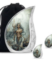Mermaid Theme Large Urn With 2 Keepsake Urn