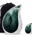 Mermaid Theme Large Urn With 1 Keepsake Urn