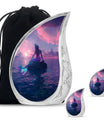 Mermaid Theme Large Urn With 2 Keepsake Urn