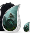 Mermaid Theme Large Urn With 1 Keepsake Urn