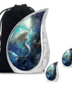 Mermaid Theme Large Urn With 2 Keepsake Urn