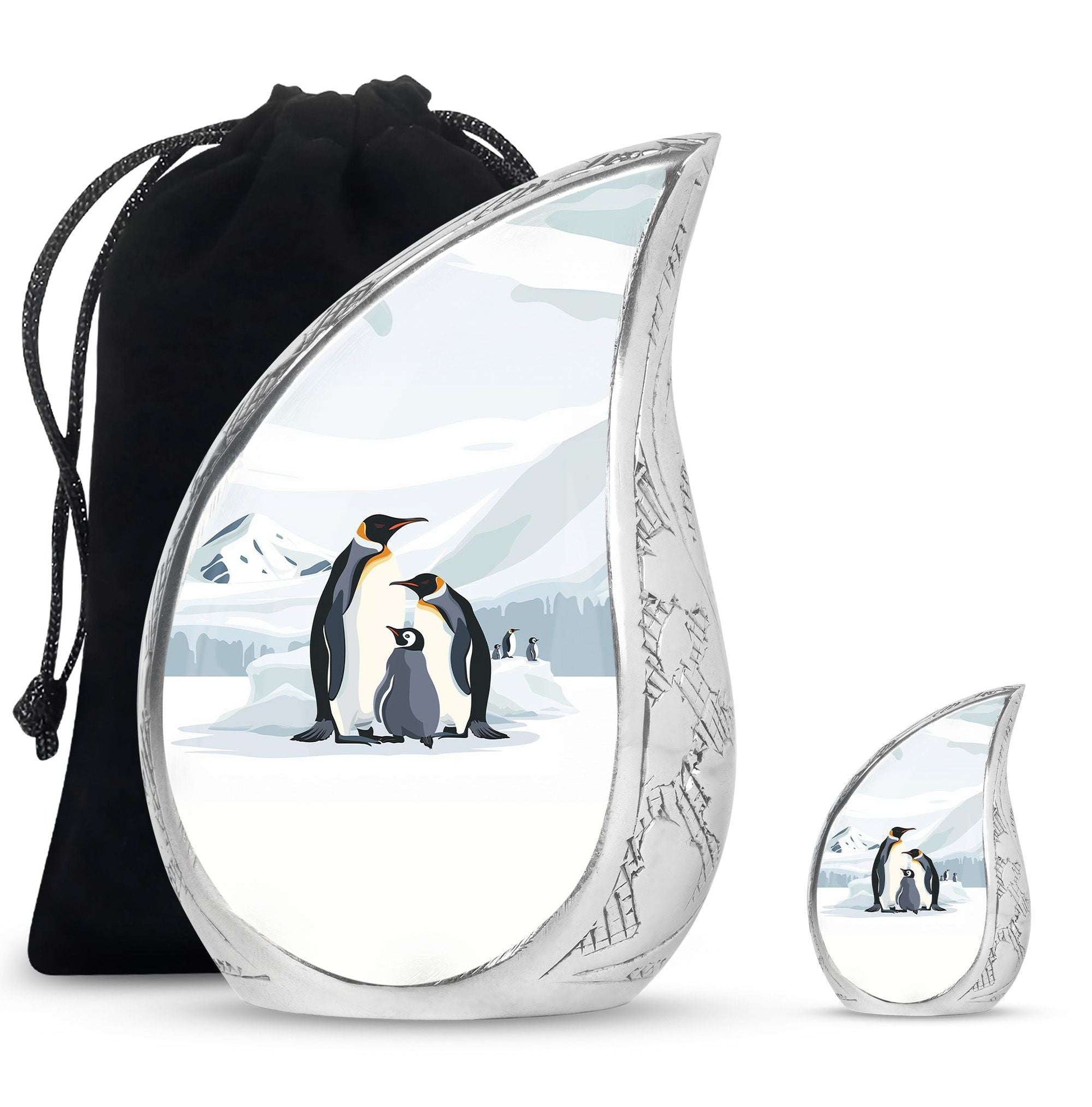 Penguin Theme Large Urn With 1 Keepsake Urn
