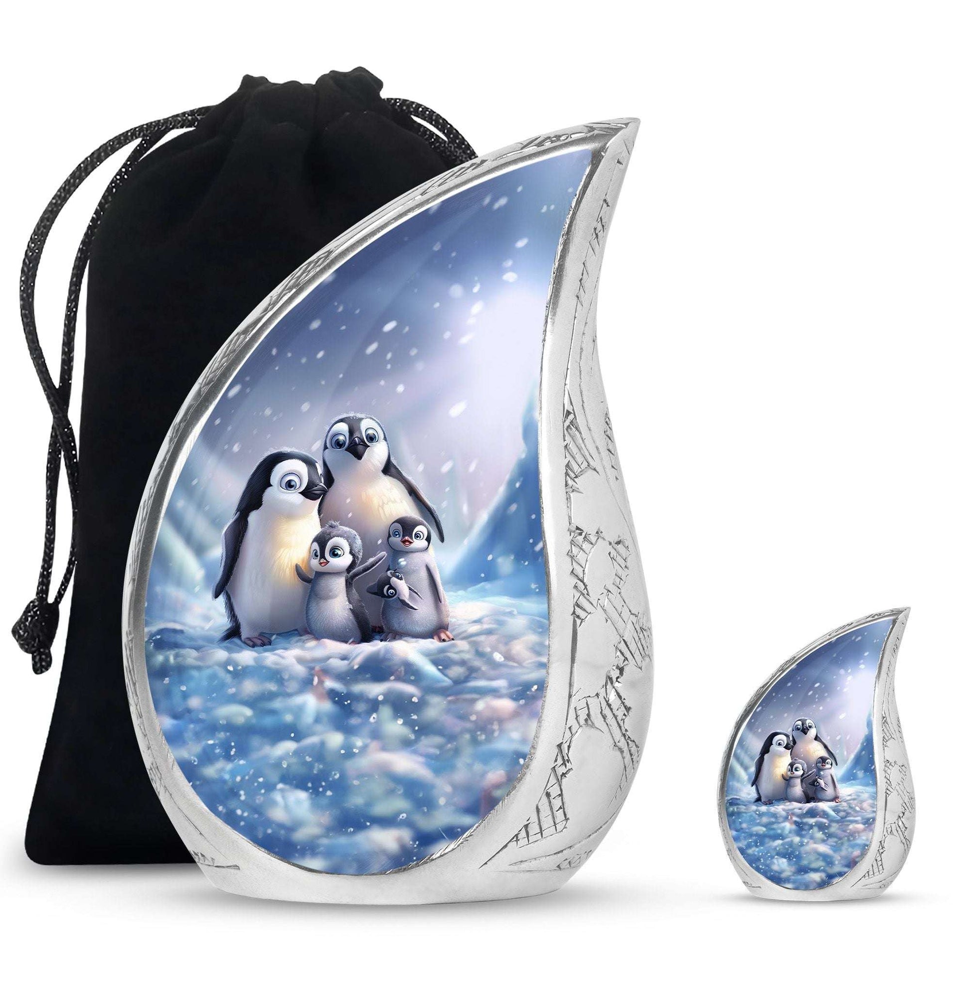 Penguin Theme Large Urn With 1 Keepsake Urn