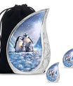 Penguin Theme Large Urn With 2 Keepsake Urn