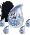 Penguin Theme Large Urn With 4 Keepsake Urn