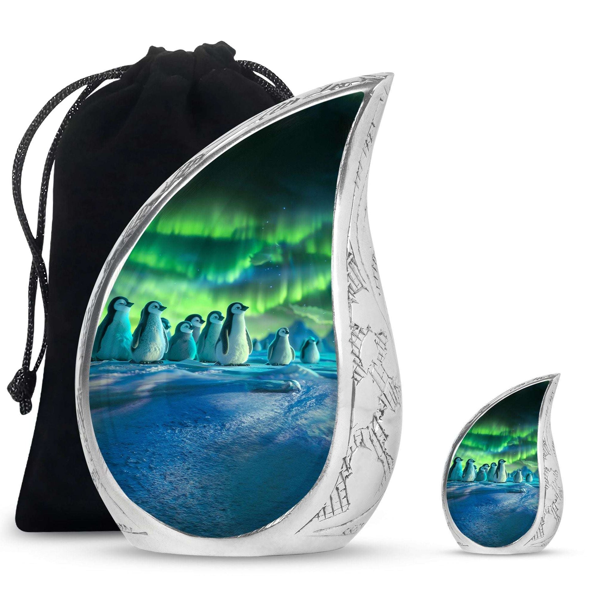 Penguin Theme Large Urn With 1 Keepsake Urn