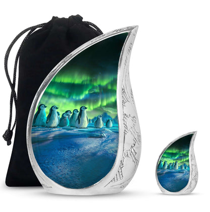 Penguin Theme Large Urn With 1 Keepsake Urn