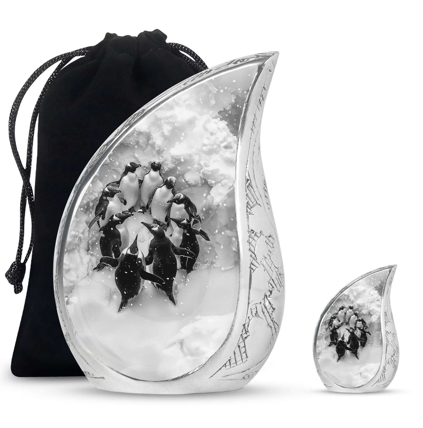 Penguin Theme Large Urn With 1 Keepsake Urn
