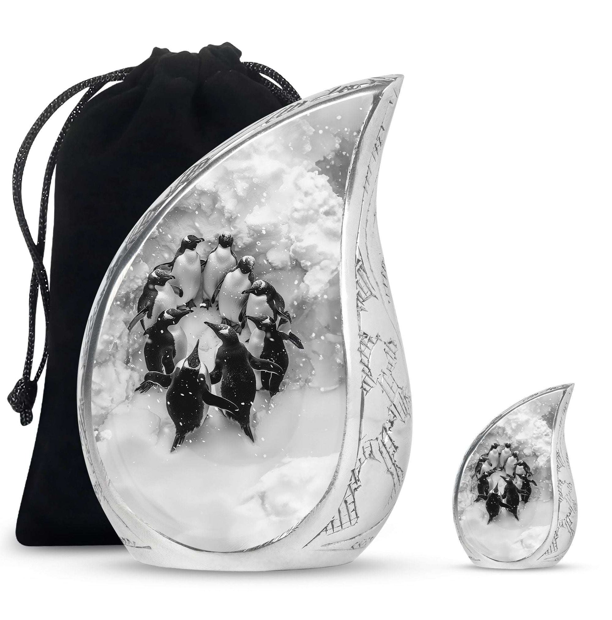 Penguin Theme Large Urn With 1 Keepsake Urn