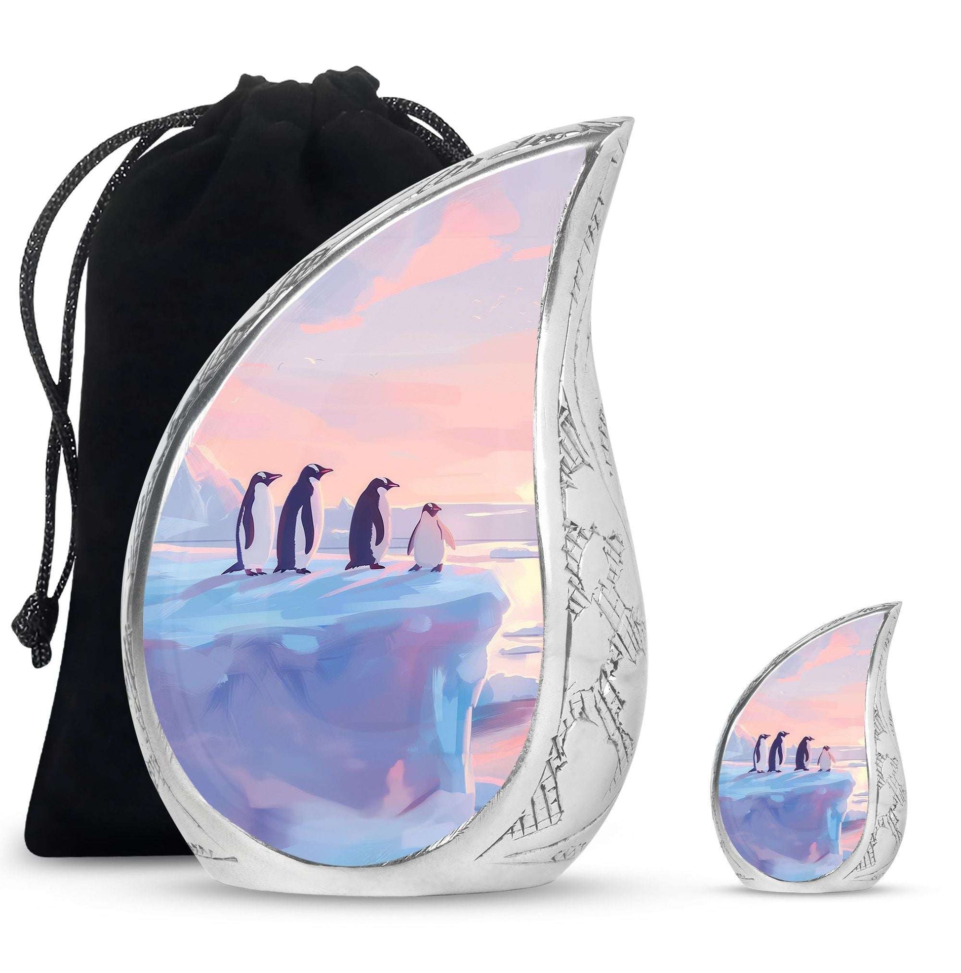 Penguin Theme Large Urn With 1 Keepsake Urn