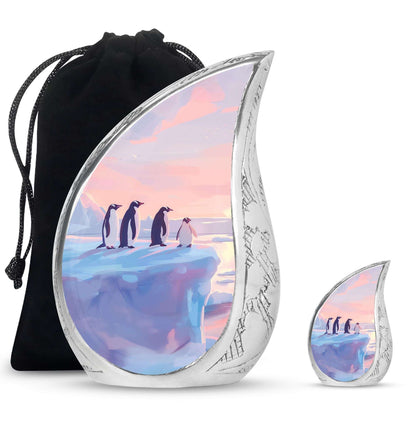 Penguin Theme Large Urn With 1 Keepsake Urn