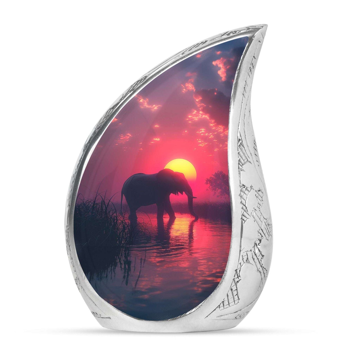 Elephant Theme Large Urn 10 Inch