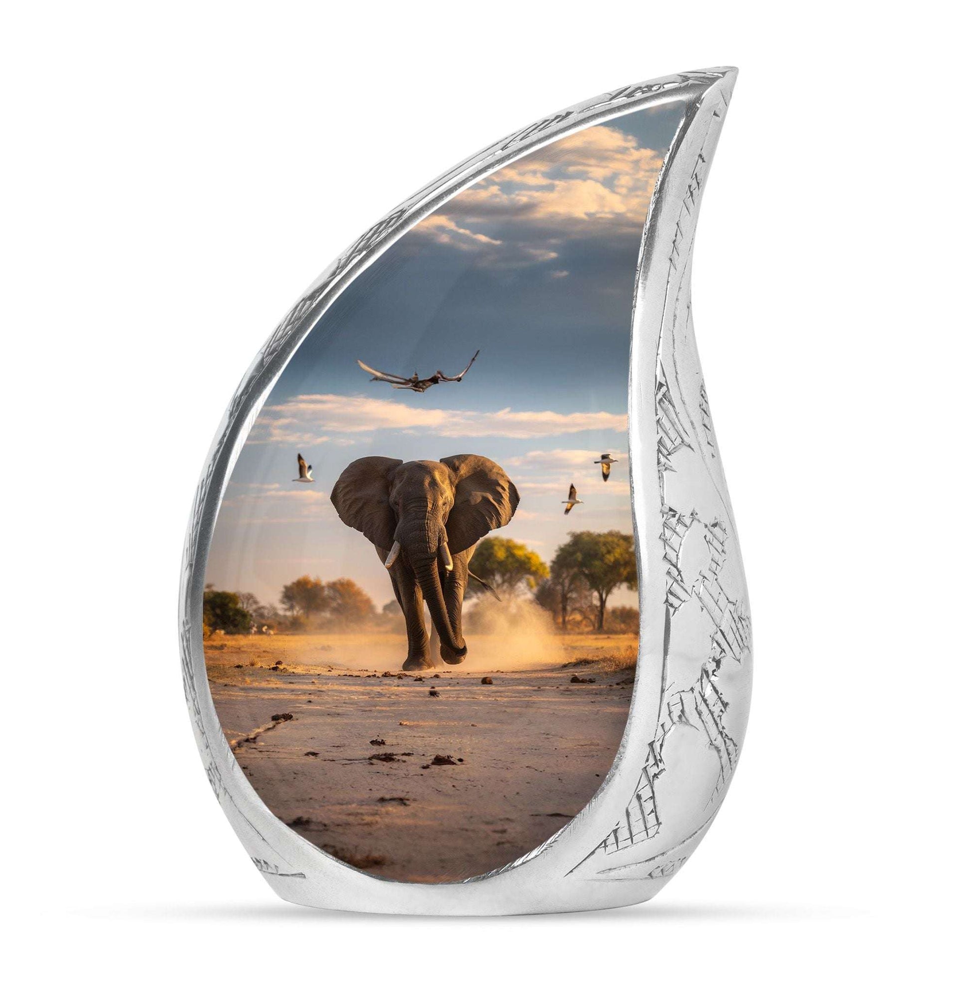 Elephant Theme Large Urn 10 Inch