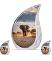 Elephant Theme Large Urn With 2 Keepsake Urn