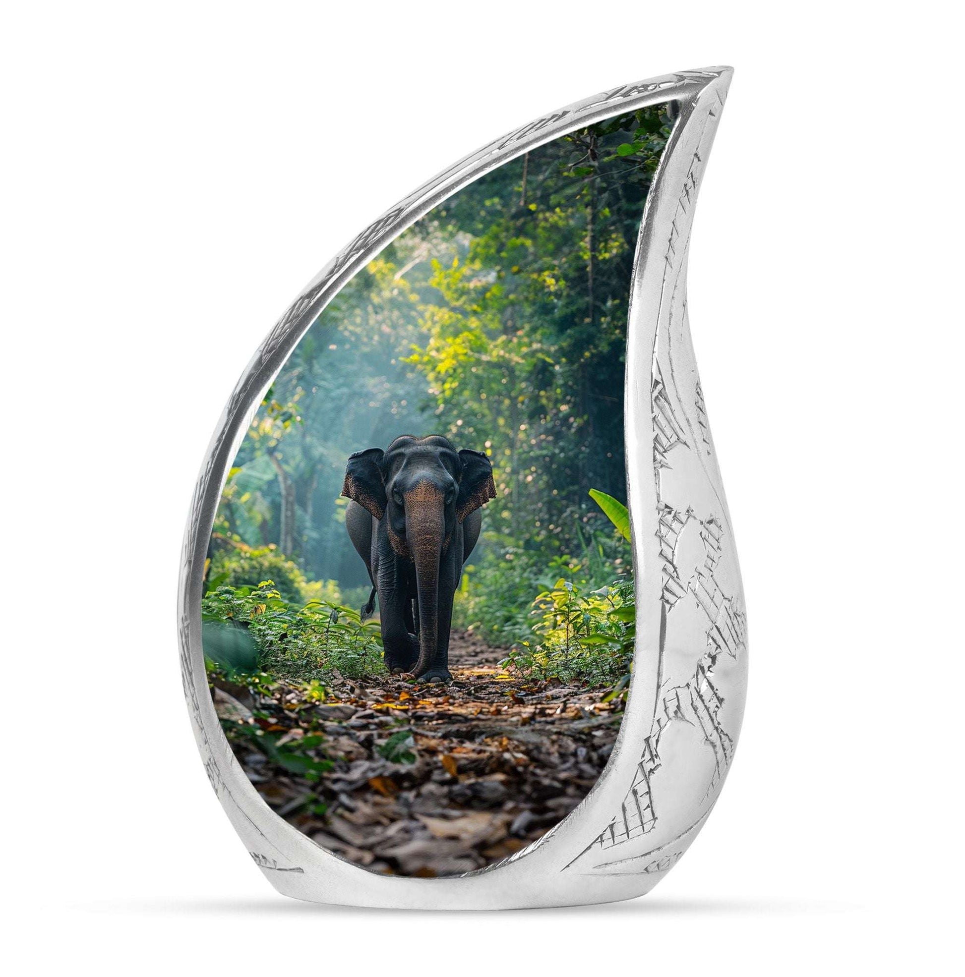 Elephant Theme Large Urn 10 Inch