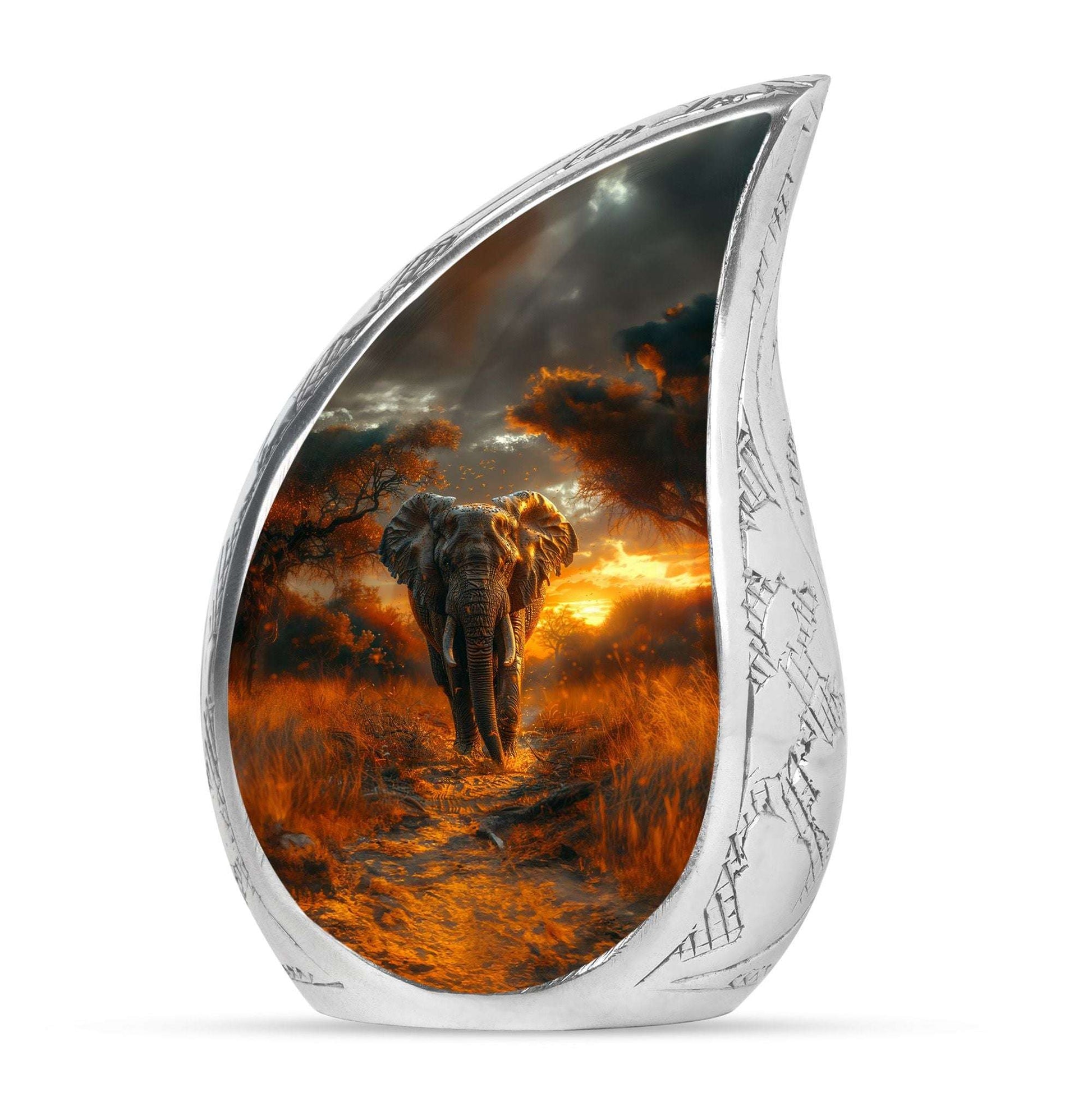 Elephant Theme Large Urn 10 Inch