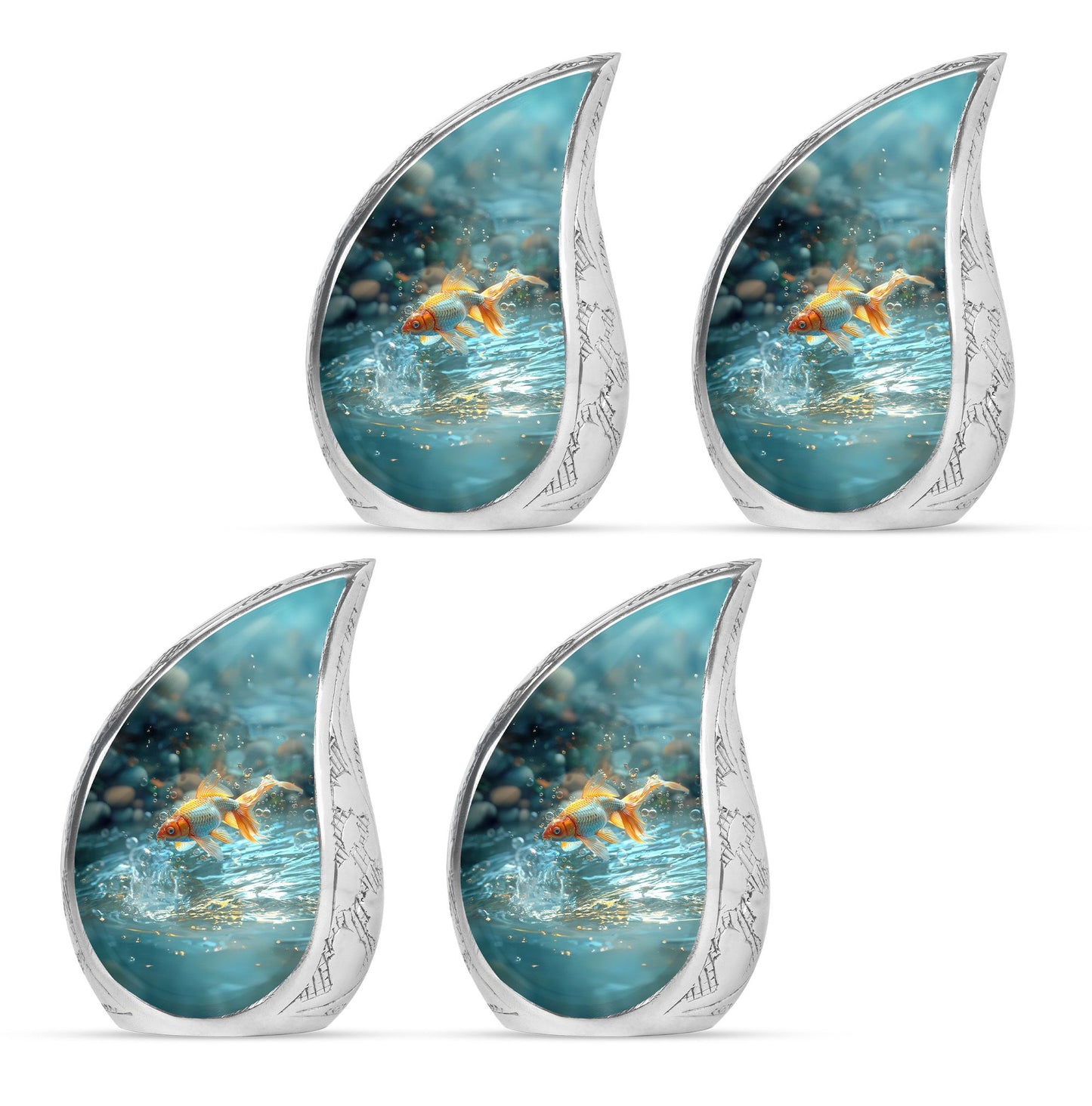 Gold Fish Theme 3 Inch Keepsake Pack of 4