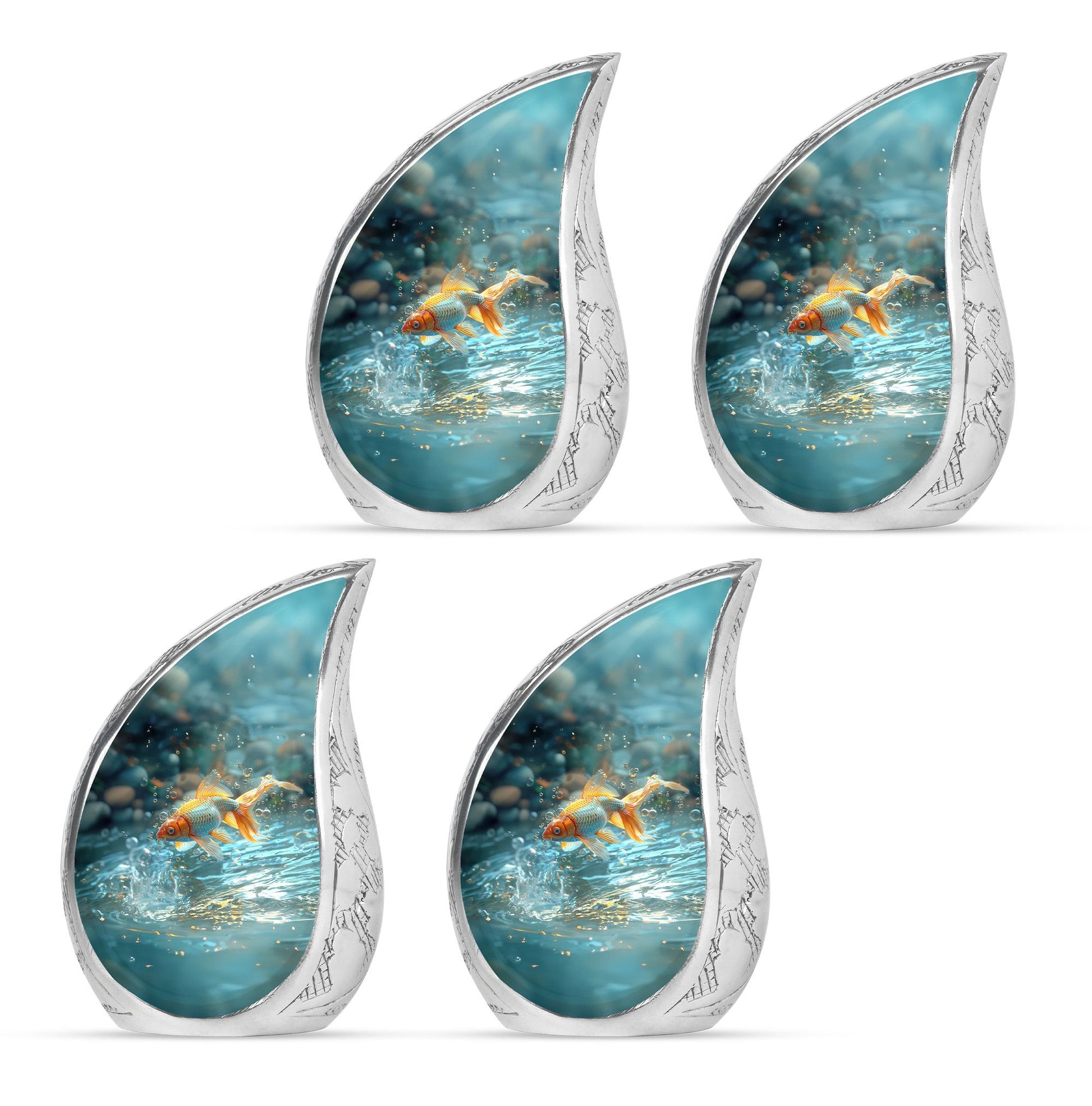 Gold Fish Theme 3 Inch Keepsake Pack of 4