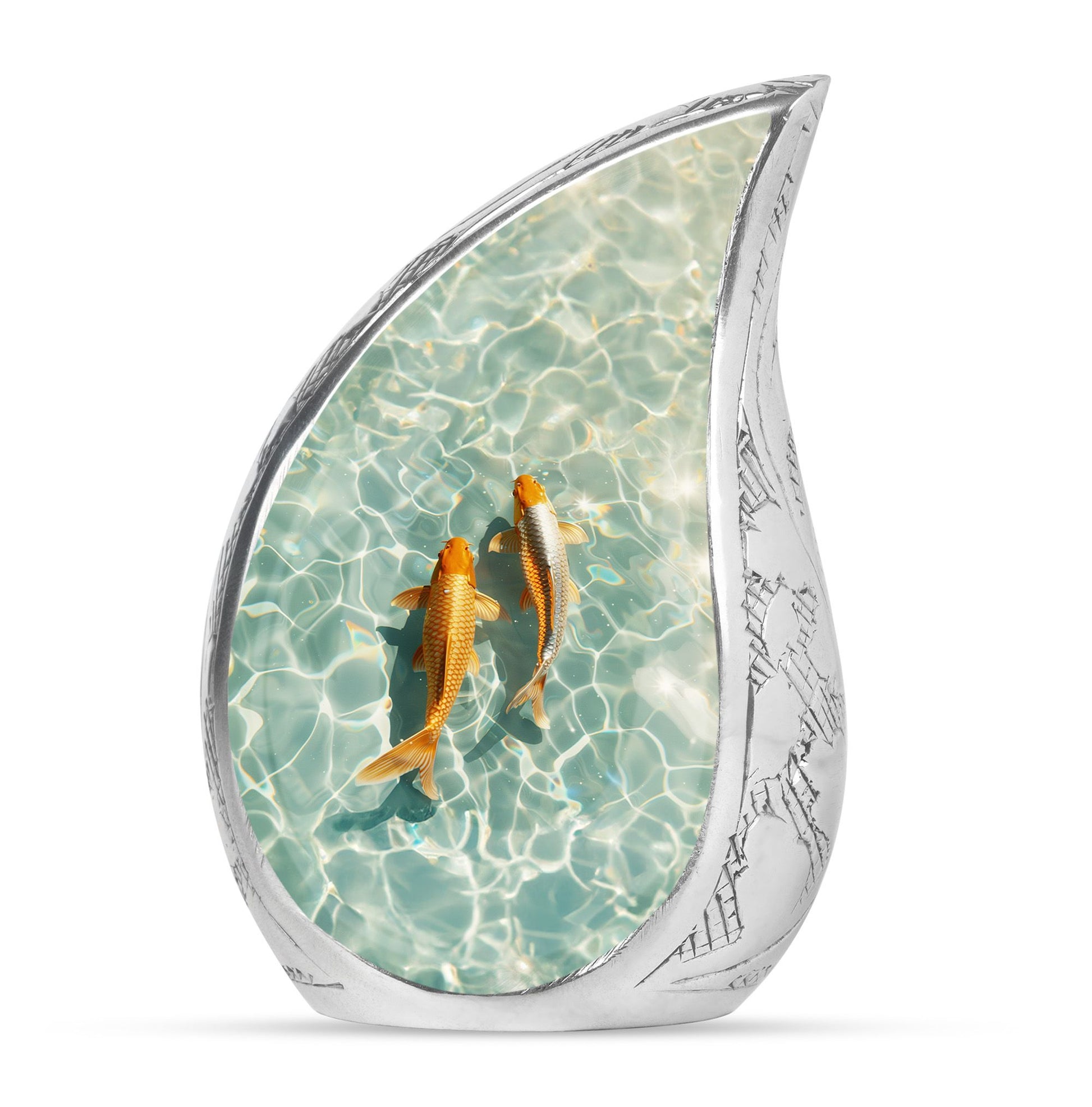 Gold Fish Theme Large Urn 10 Inch